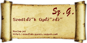 Szedlák Győző névjegykártya